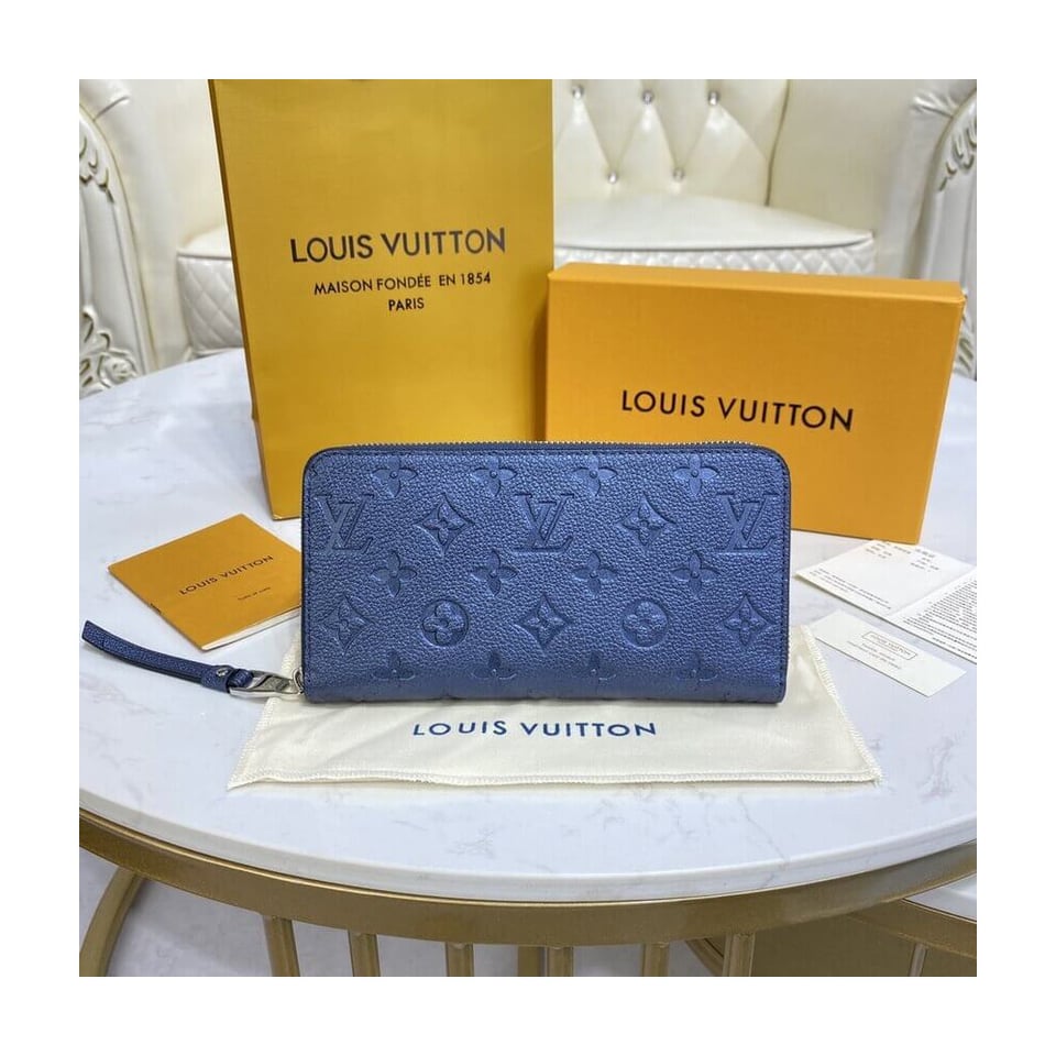 Louis Vuitton Monogram Empreinte Leather Zippy Wallet Navy Nacre view 3