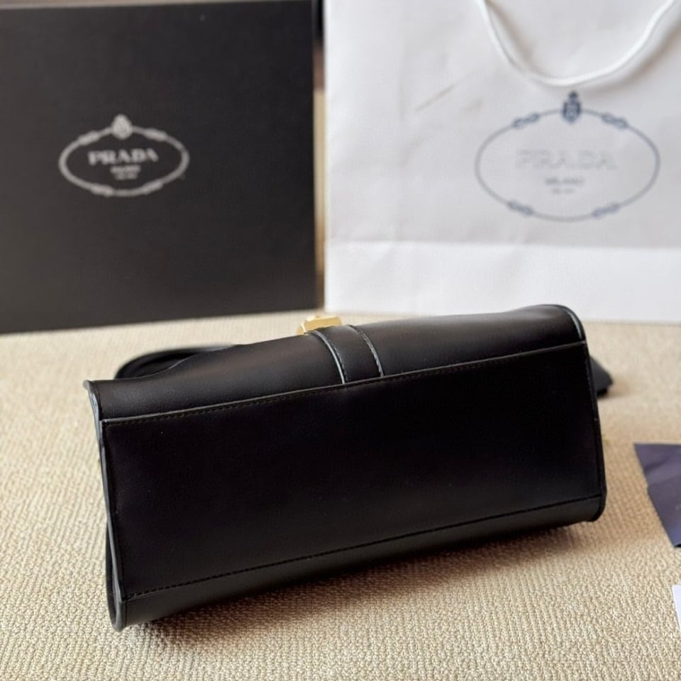Prada Medium Leather Tote Bag Black 32Cm view 6