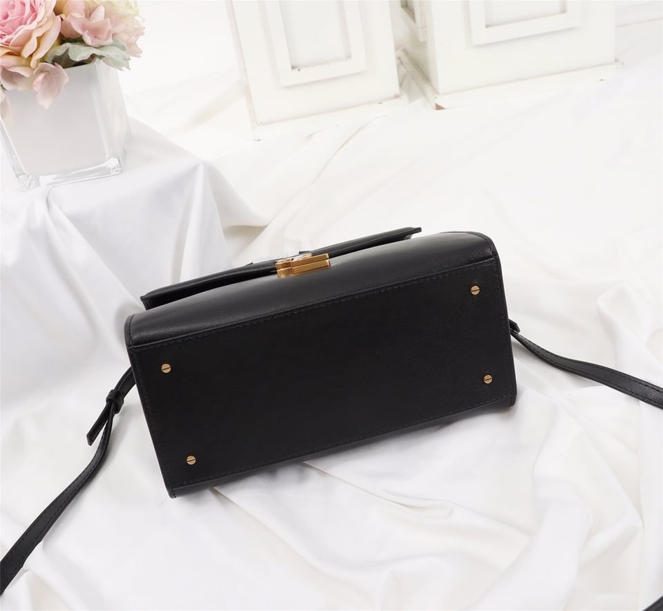 Saint Laurent Cassandra Medium Top Handle Bag Black Gold 24Cm view 8