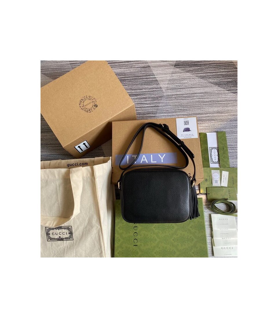 Gucci Soho Small Leather Disco Bag Black view 7