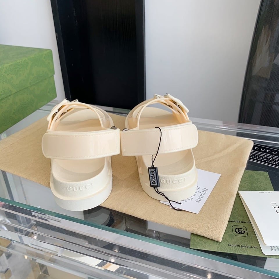 Gucci Women?S Sandal With Mini Double G White 660243 J8700 9050 view 5