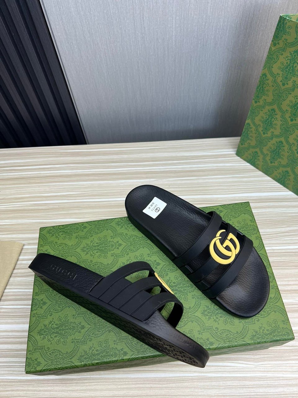 Gucci Slippers Sandals Mules Summer With Gg Logo Yellow view 9