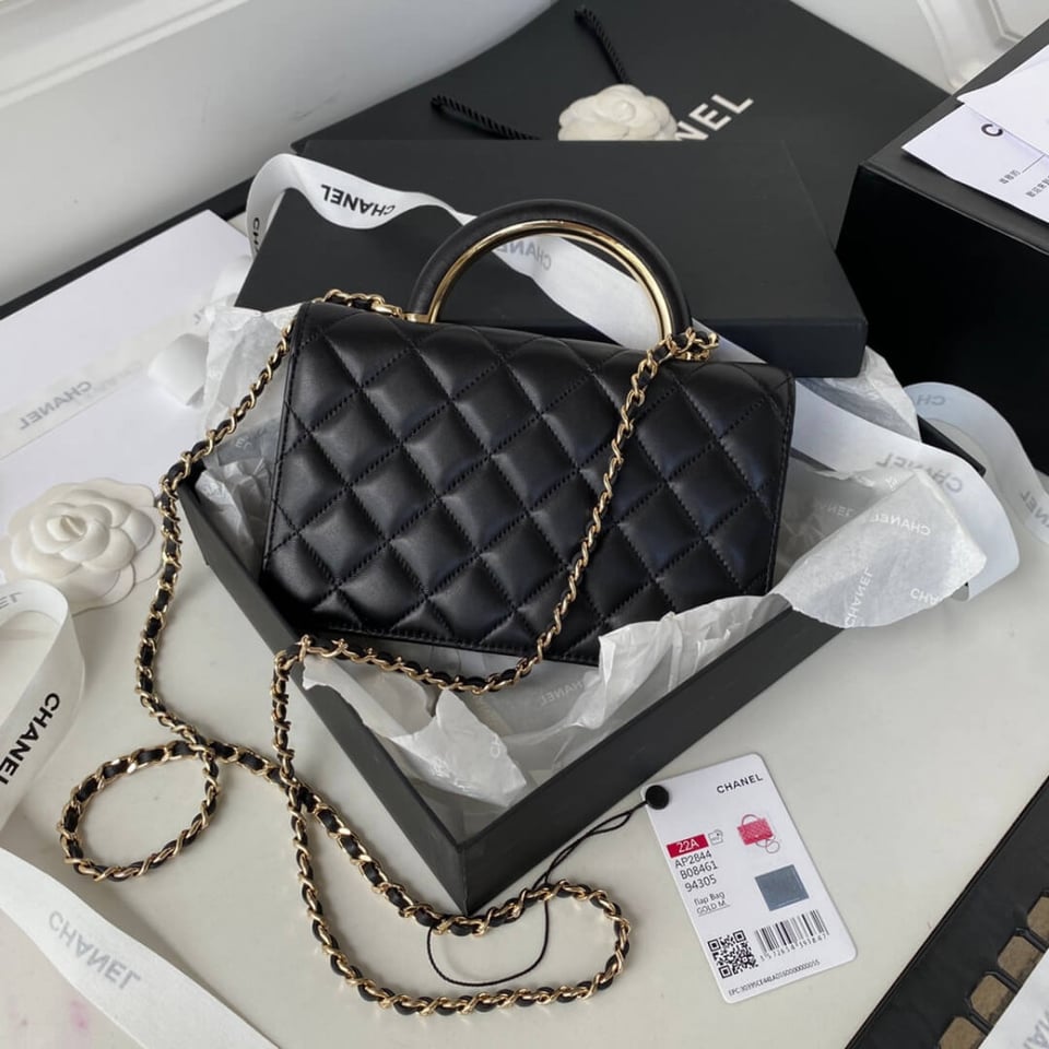 Chanel Wallet On Chain Top Handle Lambskin WOC view 9