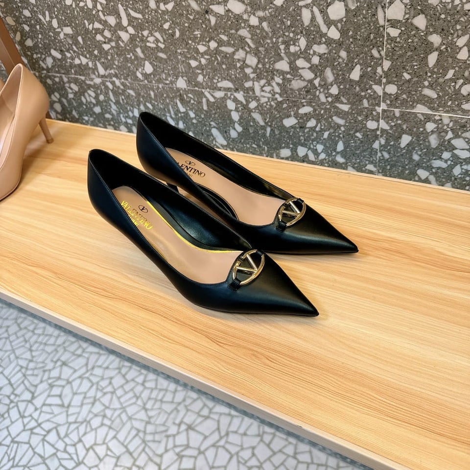 Valentino Garavani Vlogo Patent Leather Slingback Pump Black view 3