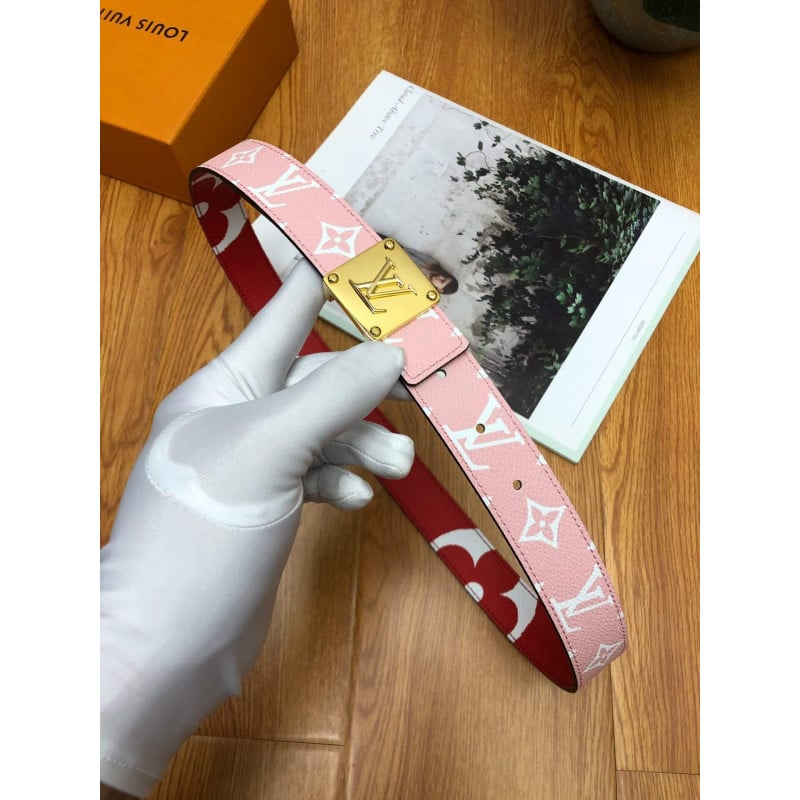 Louis Vuitton Iconic 30mm Reversible Belt M0149 Pink/Red view 4