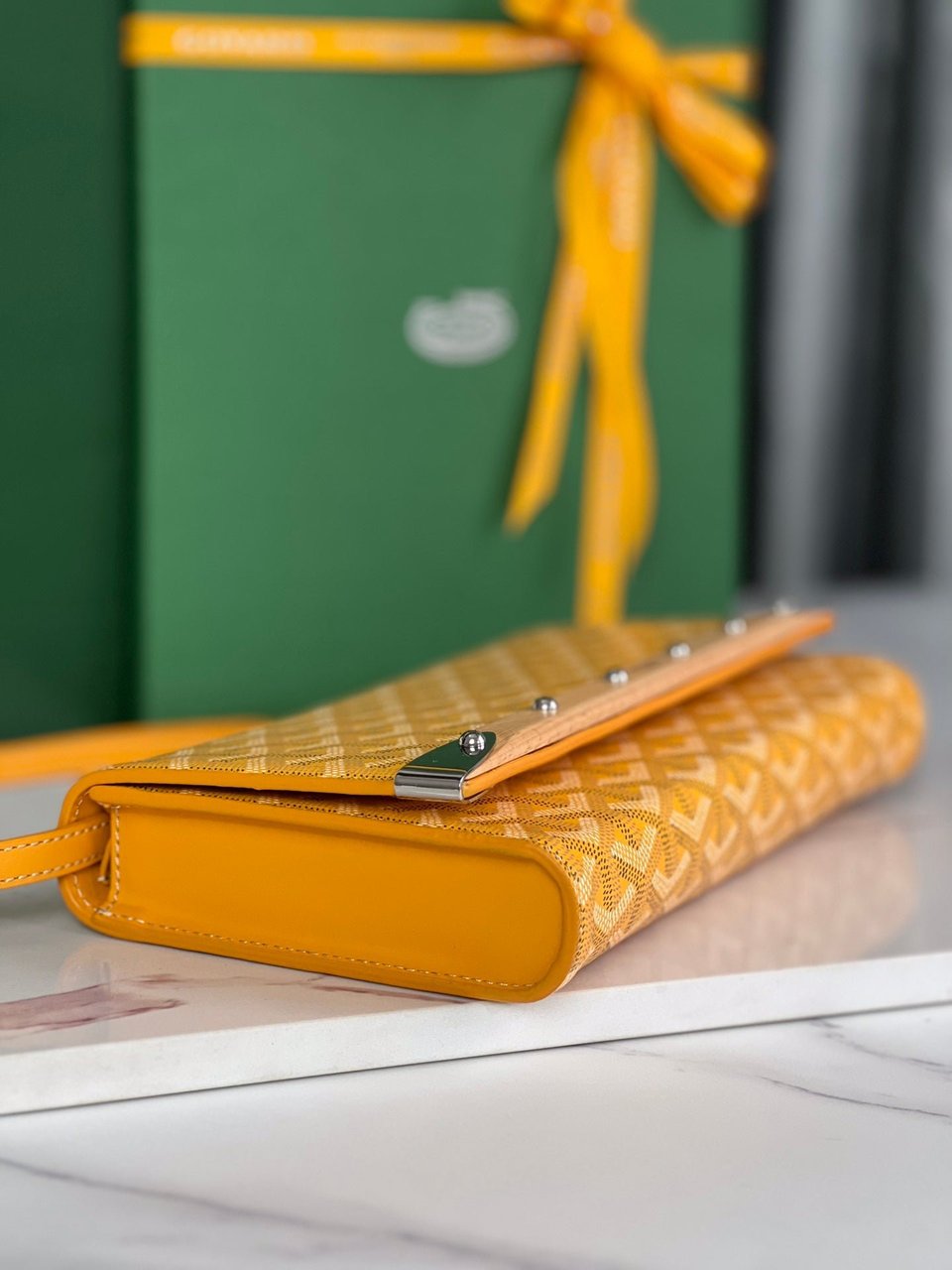 Goyard Monte-Carlo Pm Clutch 25cm Yellow Goyardine Canvas view 8