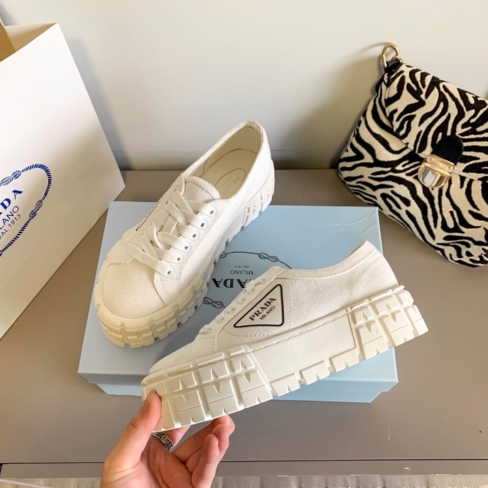 Prada Double Wheel Re Nylon Gabardine Sneaker White 1E260M 3Lfx F0009 F B050 view 7