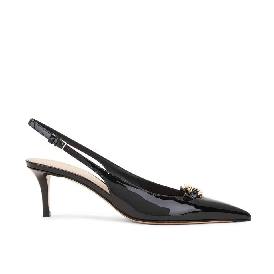 Valentino Vlogo The Bold Edition Slingback Pumps In Patent Leather 60Mm In Black view 2
