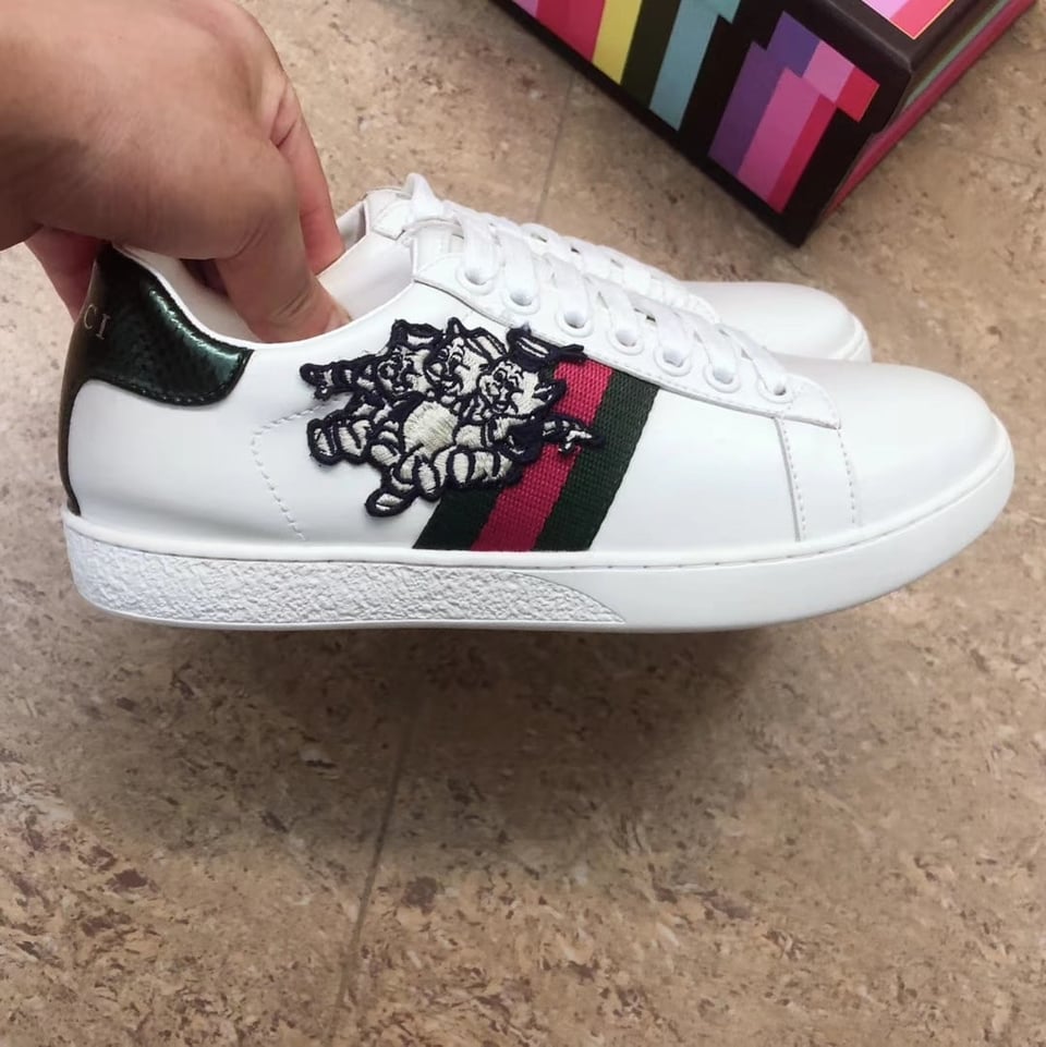 Gucci Women’S Ace Sneaker With Three Little Pig view 10