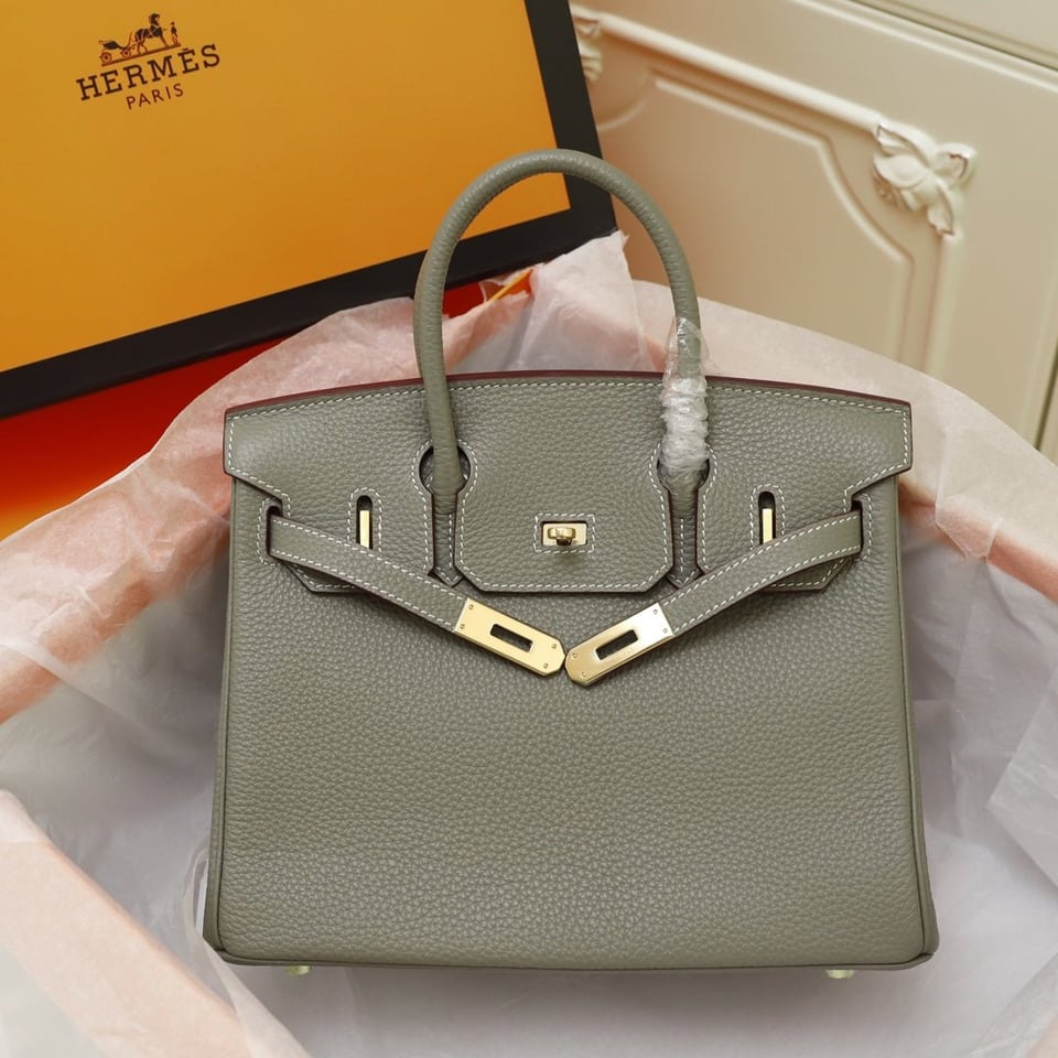 Hermes Birkin Bag 30 Olive Togo Gold Hardware view 2