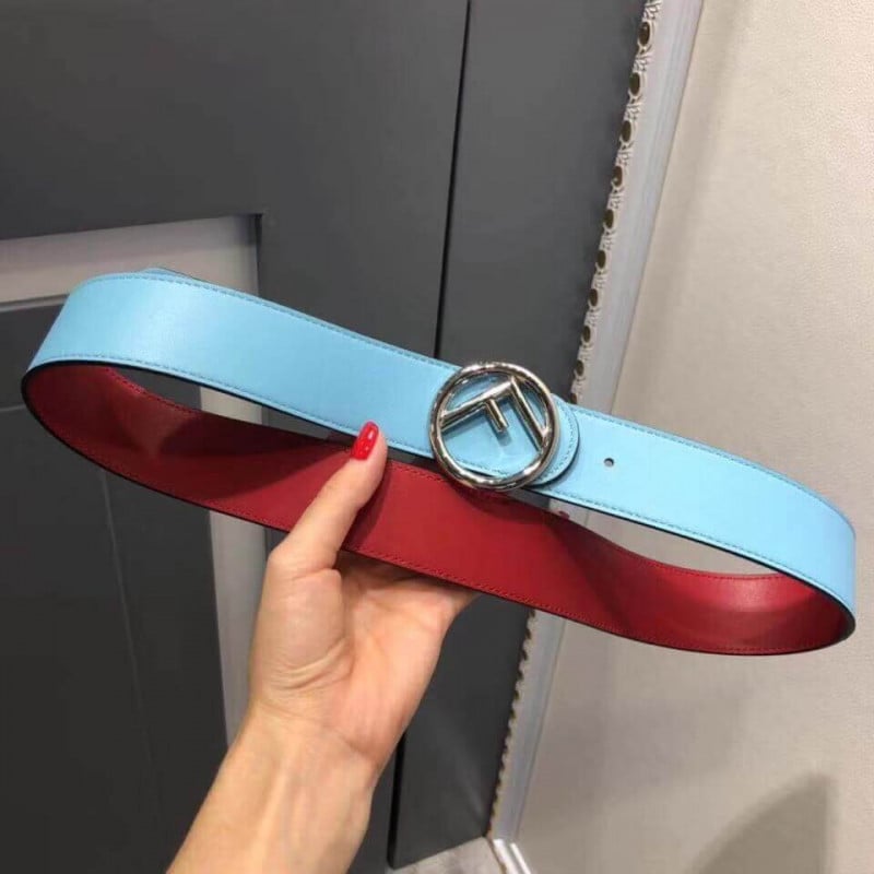 Fendi Reversible 40mm Round Buckle Belt 8C0579 Blue / Red view 5