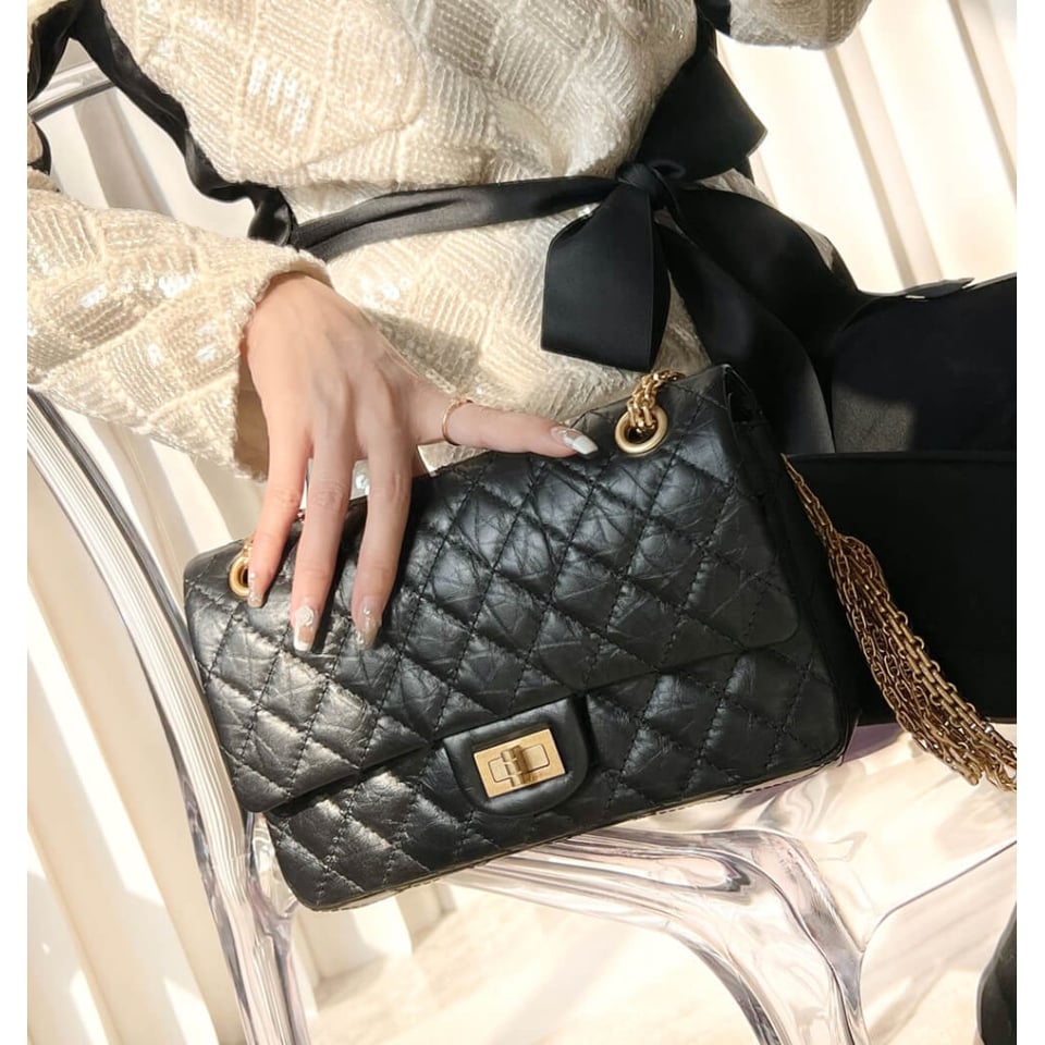 Chanel 2.55 Reissue 227 Aged Calf Black Flap Bag 28cm view 7
