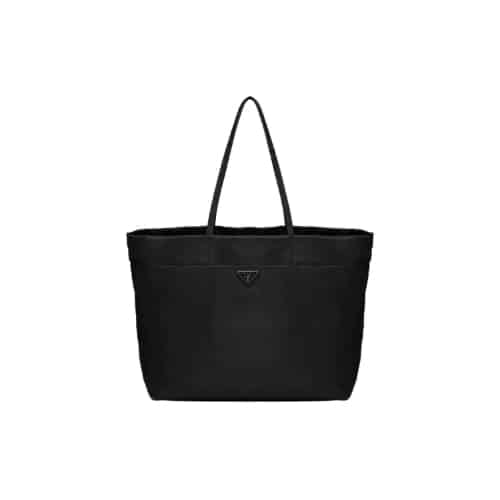 Prada Re-Nylon And Saffiano Leather Tote Bag Black view 2