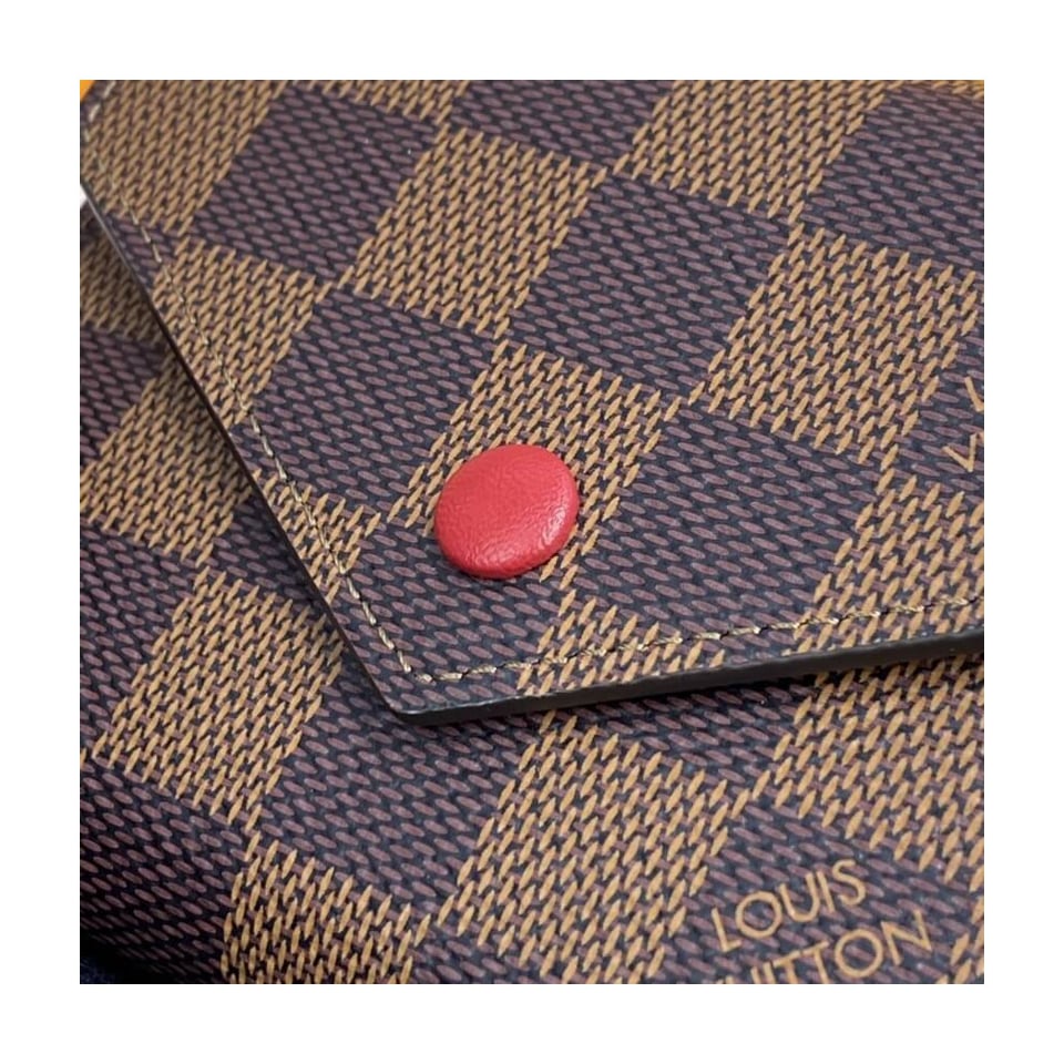 Louis Vuitton Damier Ebene Victorine Wallet Red view 7