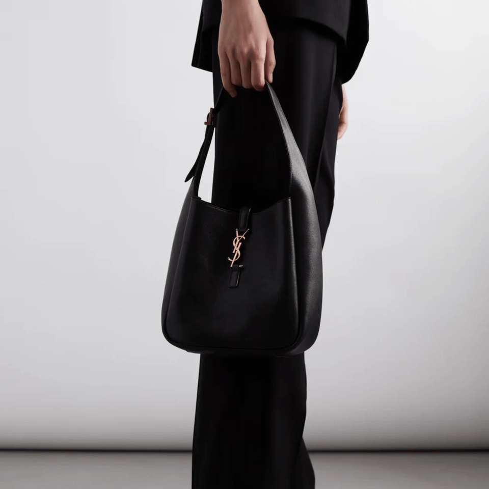 Saint Laurent Grained Leather Black Bag 23cm view 5