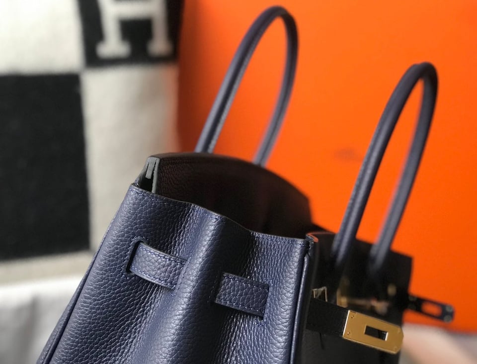Hermes Birkin 35Cm Bag Navy Togo Gold Hardware view 10