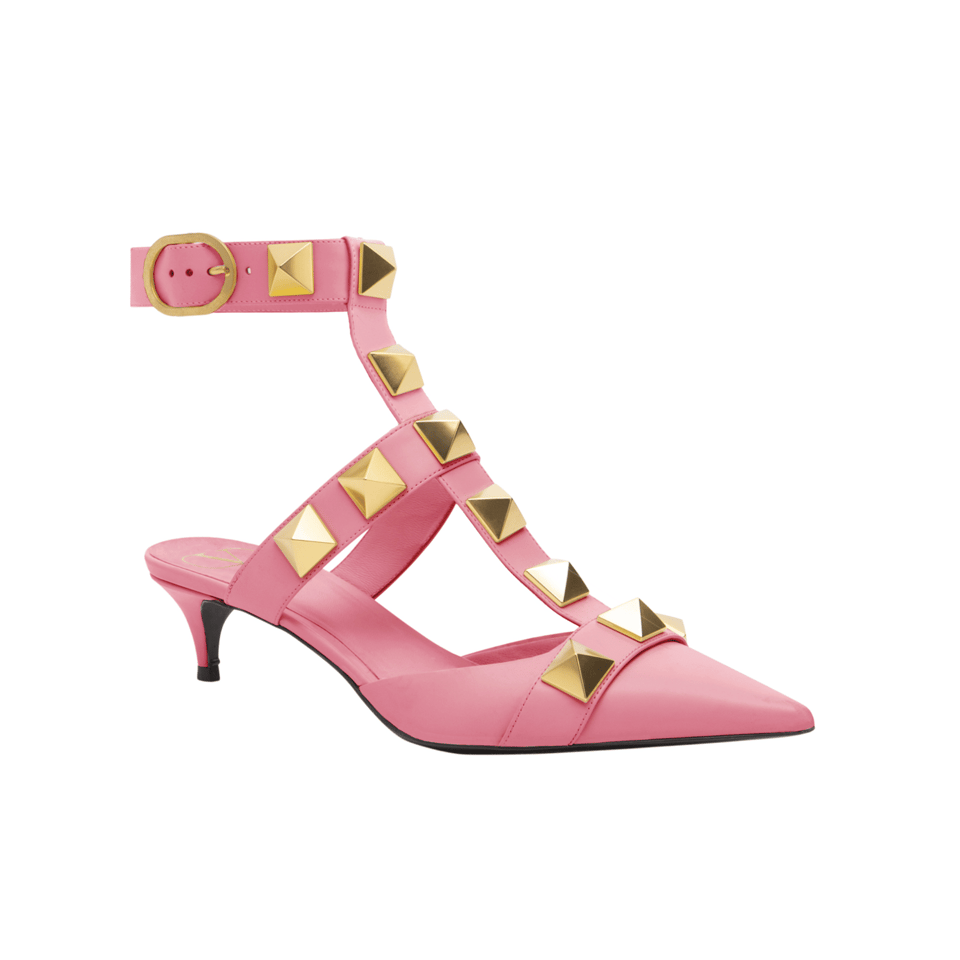 Valentino Garavani Roman Stud Kitten Heel Pumps Pink view 2