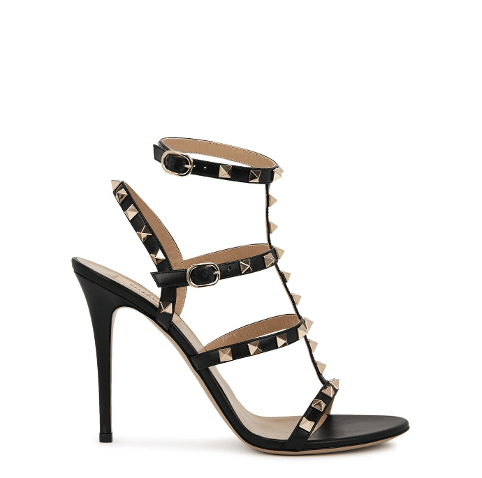 Valentino Garavani Rockstud Leather Sandals Black view 3