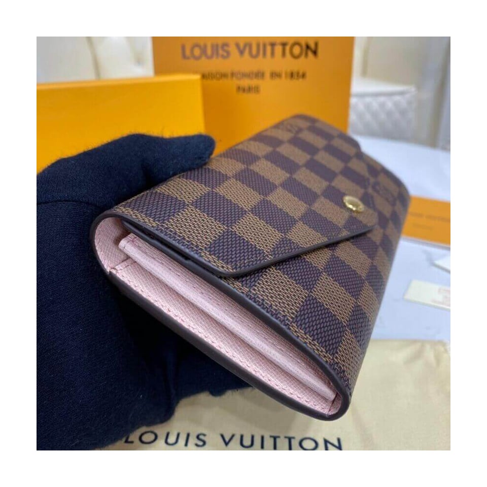 Louis Vuitton Damier Ebene Sarah Wallet Pink view 4