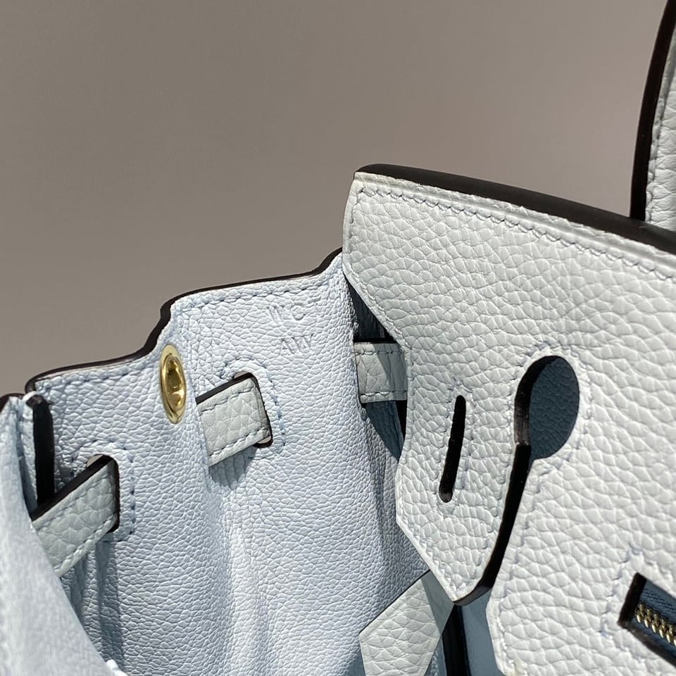 Hermes Birkin 20Cm Blue Pale Togo Leather Gold Hardware view 9