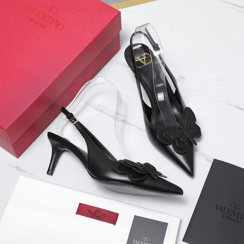Valentino Garavani Papier Phalène Slingback Pumps Black view 10
