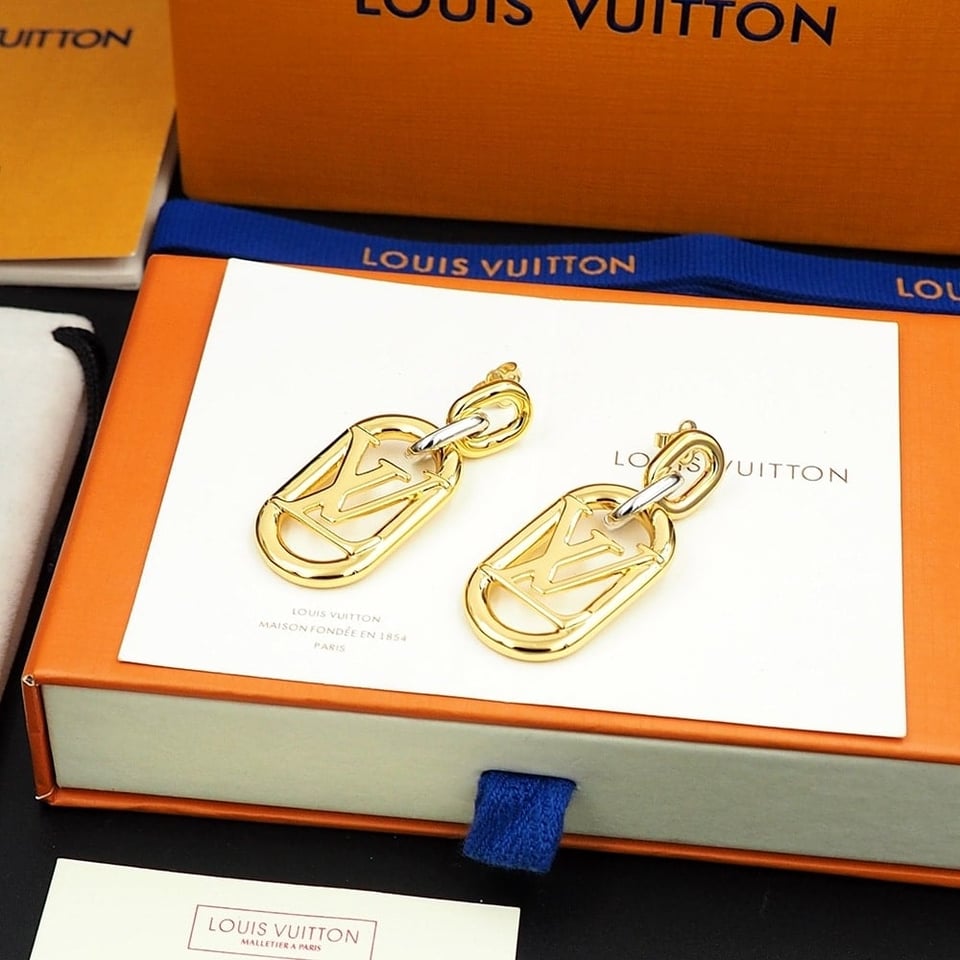 Louis Vuitton Everyday Chain Lv Earrings Gold And Silver view 3