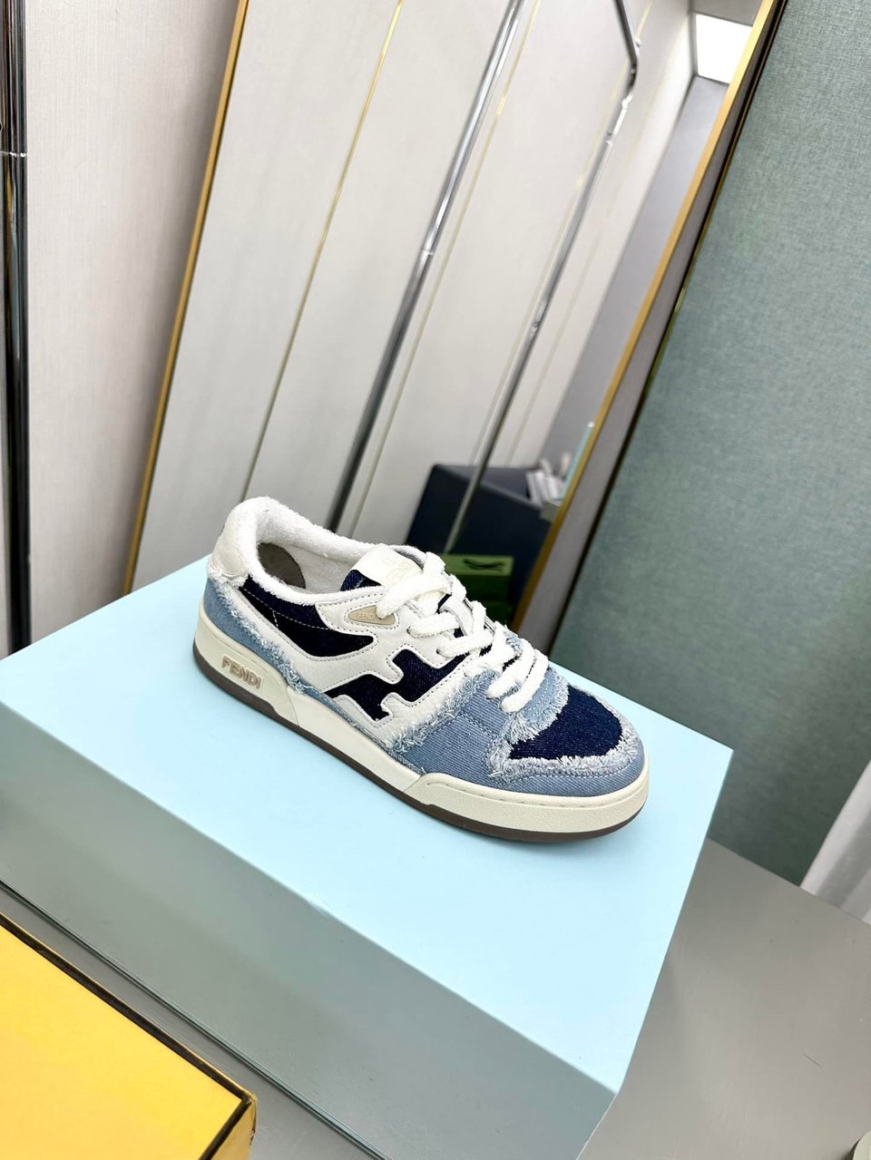 Fendi Match Suede Low Tops Denim Blue 7E1495Amf1F1Jid view 10