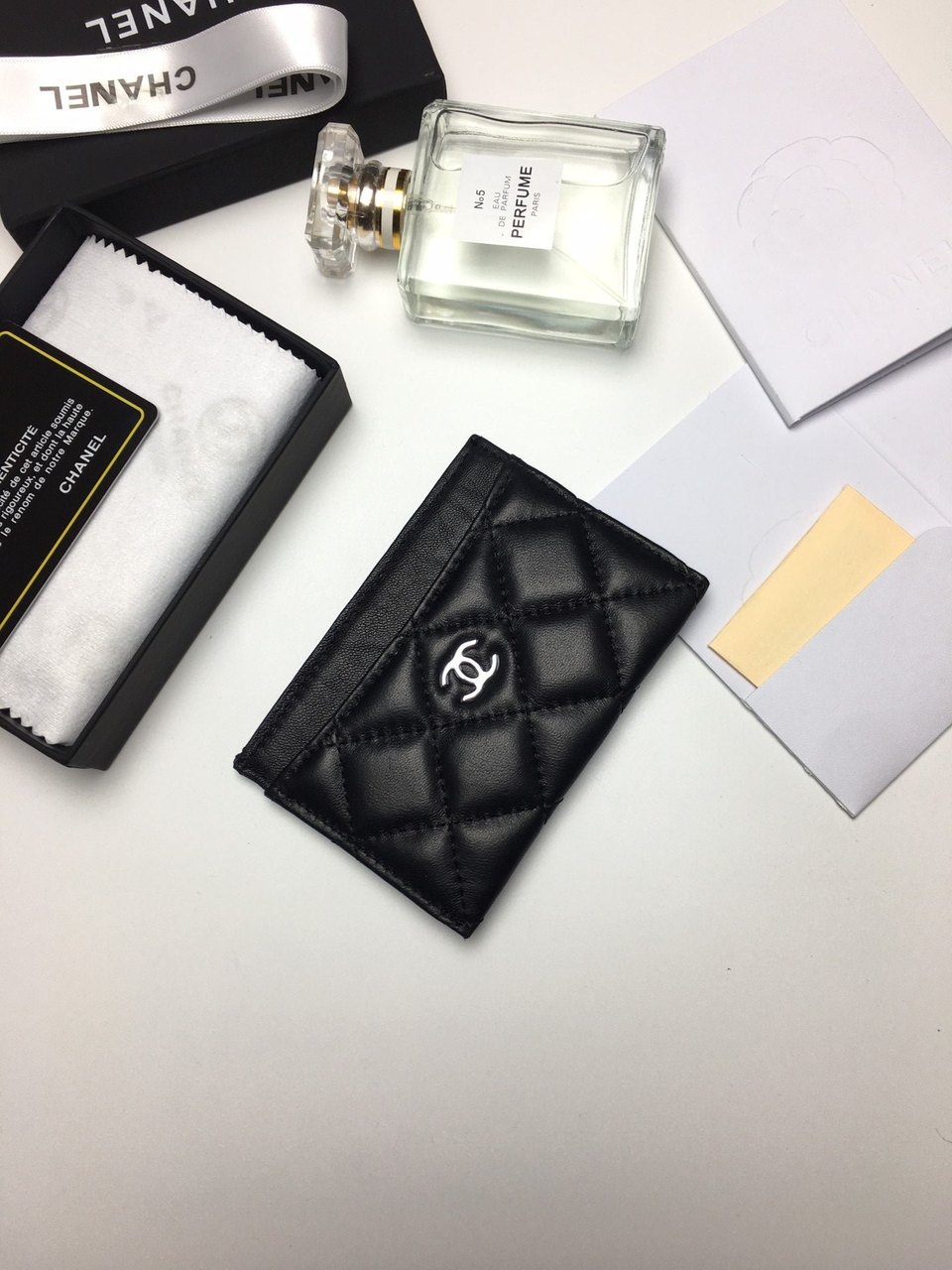 Chanel Card Holder 11.2 Black Calfskin Silver Icon view 4