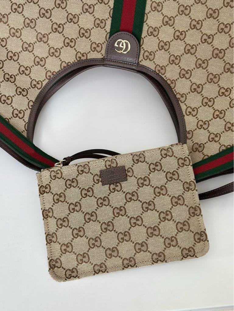Gucci Giglio Large Tote Bag 54cm/21.3in Beige And Brown 853971 view 9