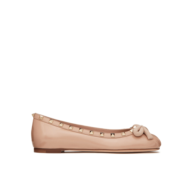 Valentino Garavani Rockstud Patent Leather Ballerina Rose Cannelle 3W2S0Hq5Vnw Gf9