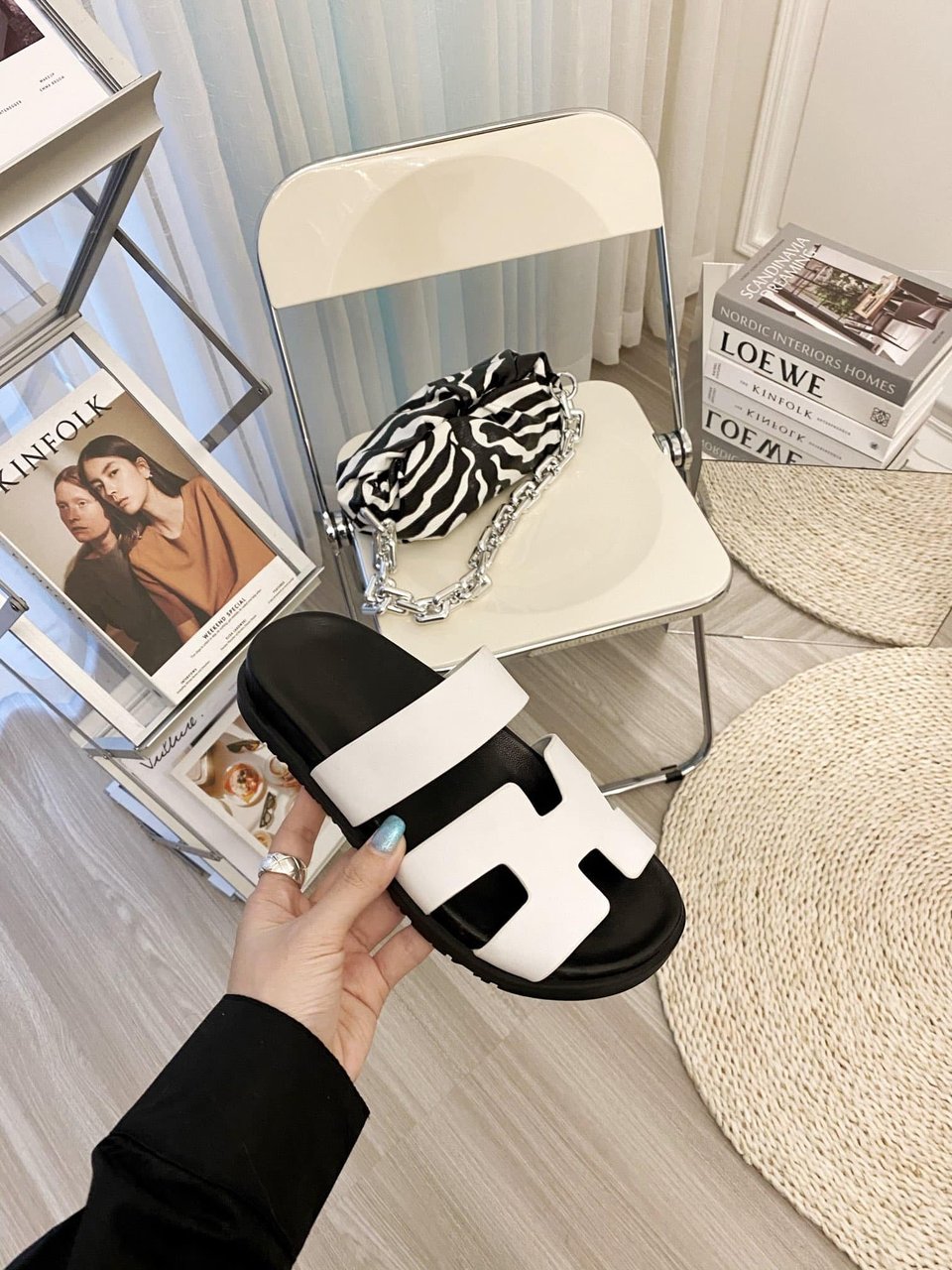 Hermes Ankara Sandal White view 7