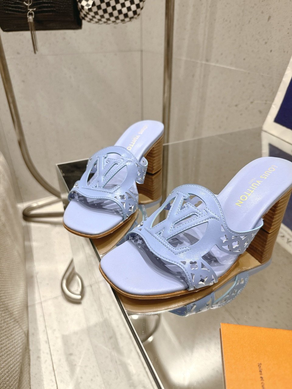 Louis Vuitton LV Isola Flat Mule Blue Women – 5.5cm Heel / 2.17in view 10