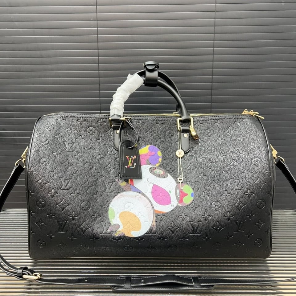 Louis Vuitton X Takashi Murakami Keepall Black 50Cm view 3