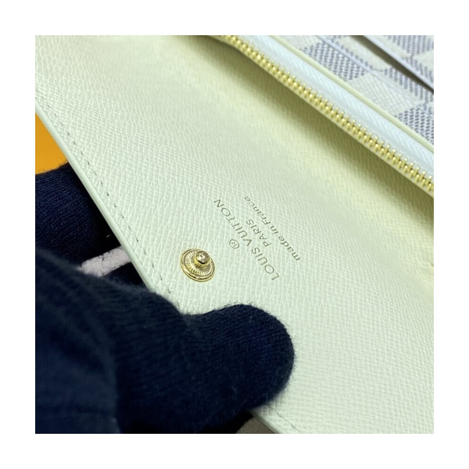 Louis Vuitton Damier Azur Emilie Wallet Beige view 11
