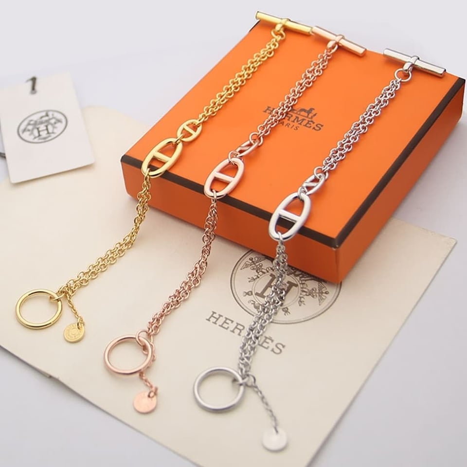 Hermes Double Bracelet Silver view 3