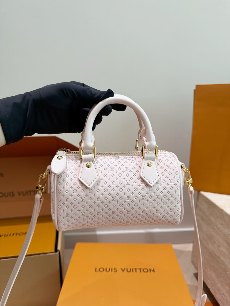 Louis Vuitton Nano Speedy Bag Light Bliss Cream 16cm M29414 view 5
