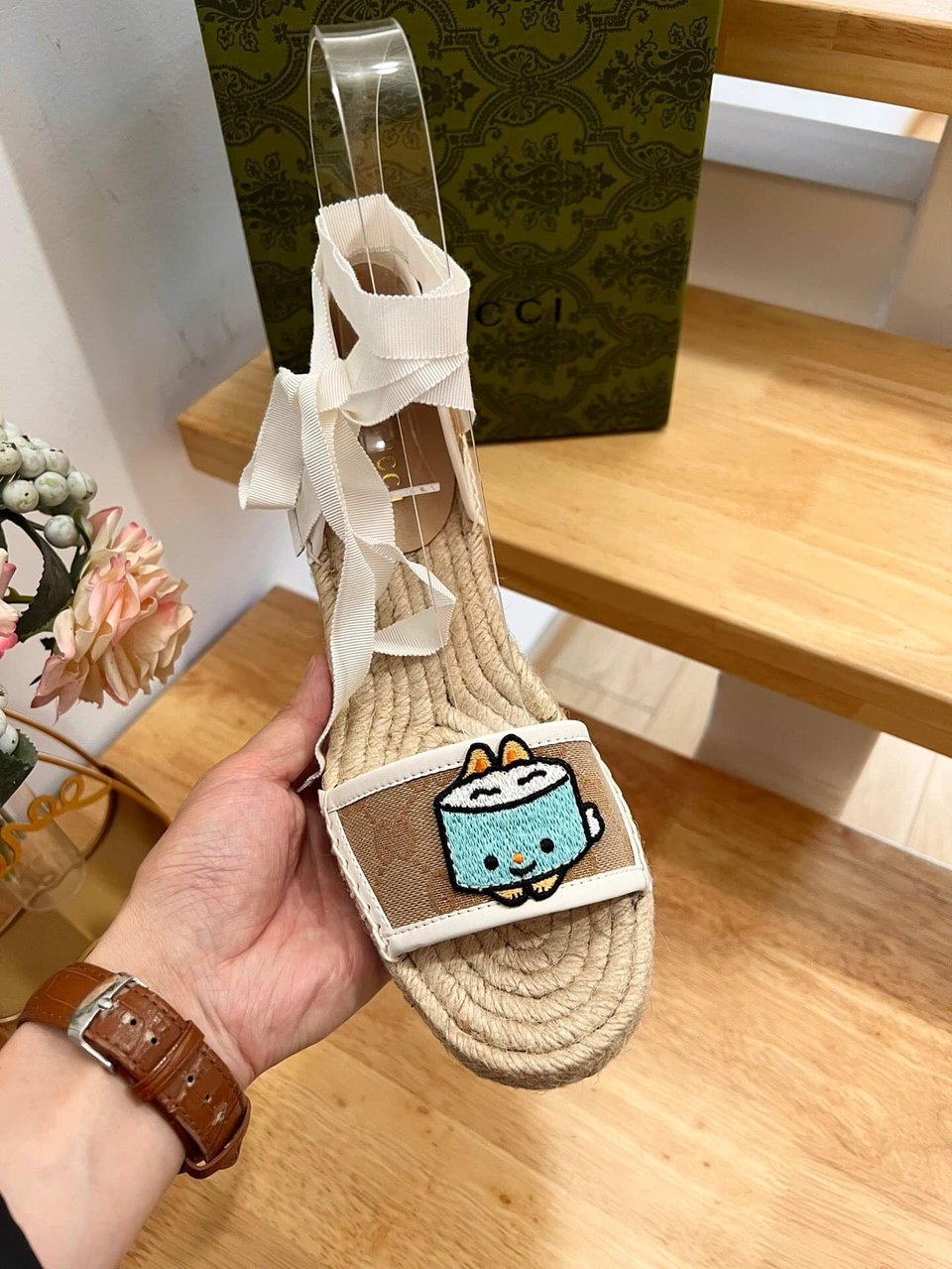 Gucci Women’S Gg Espadrille With Patch ?737511 Fabor 9741 view 8