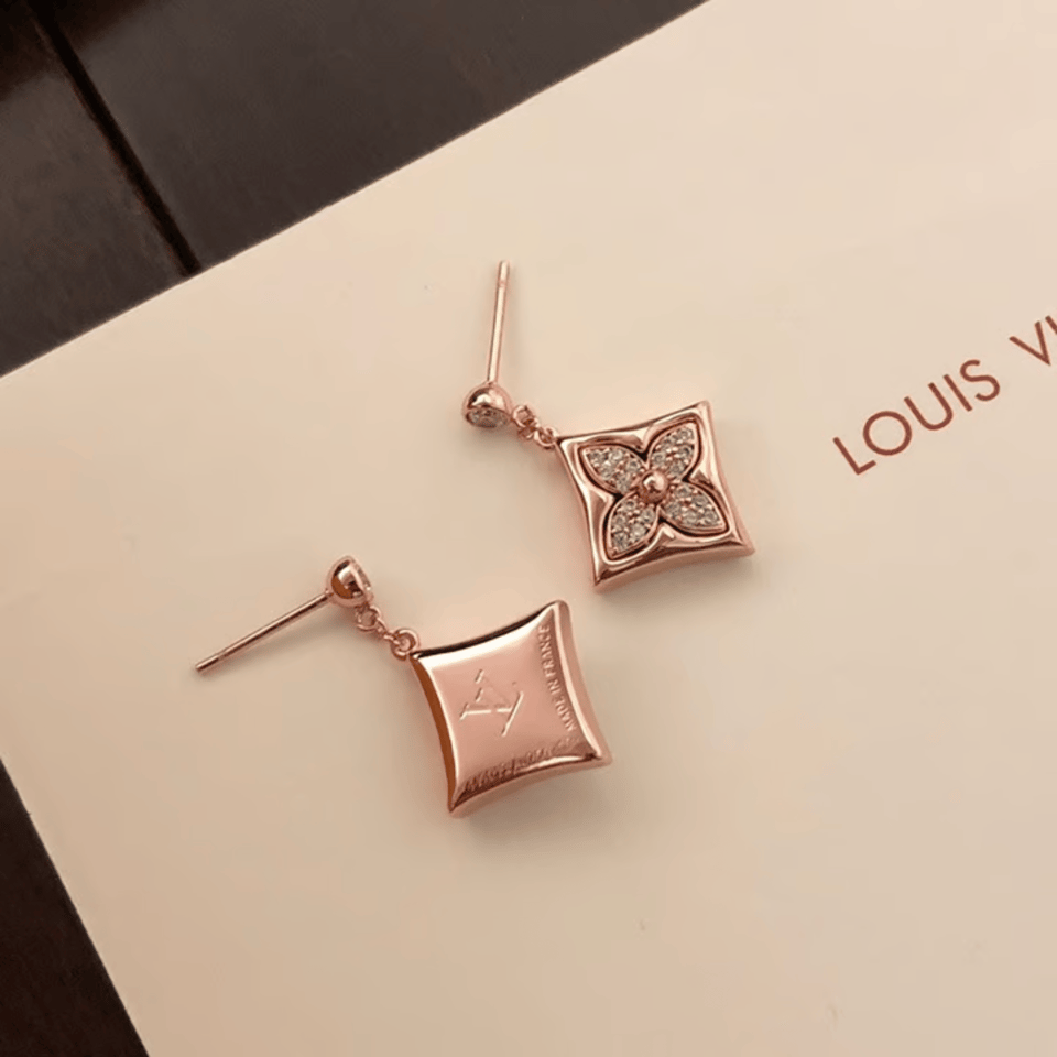 Louis Vuitton Color Blossom Star Earrings Pink Gold Q96809 view 4