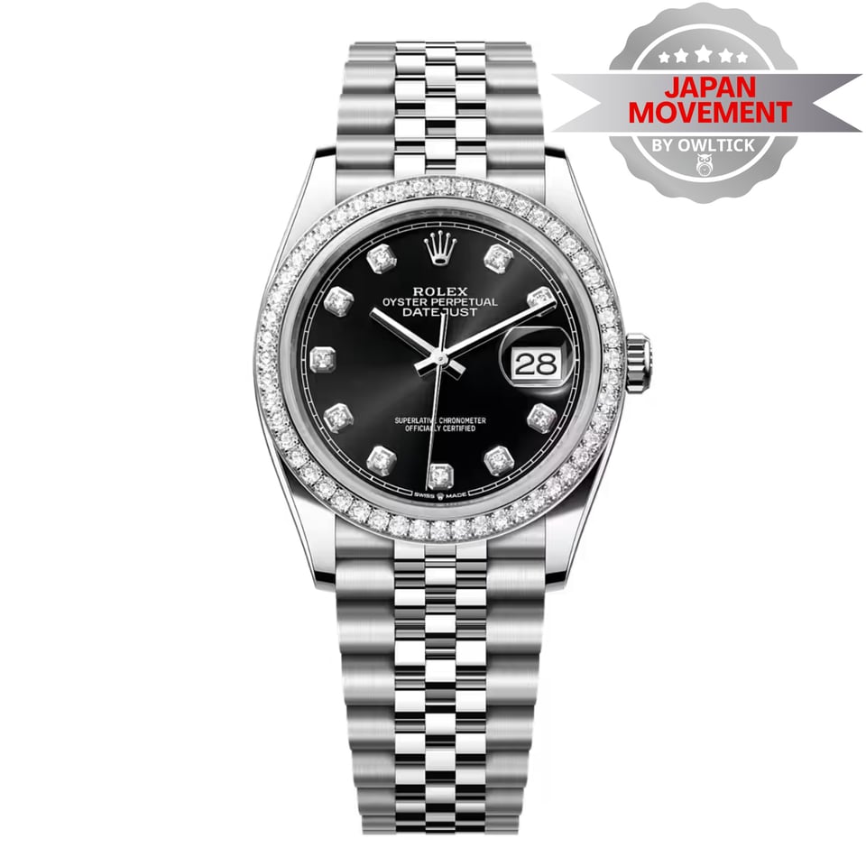 [Superclone] Rolex Datejust 36mm Bright Black Dial Diamond Jubilee 126284RBR