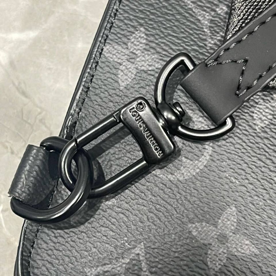 Louis Vuitton Monogram Eclipse Saumur Slingbag 26cm/10.25in Black M45912 view 10