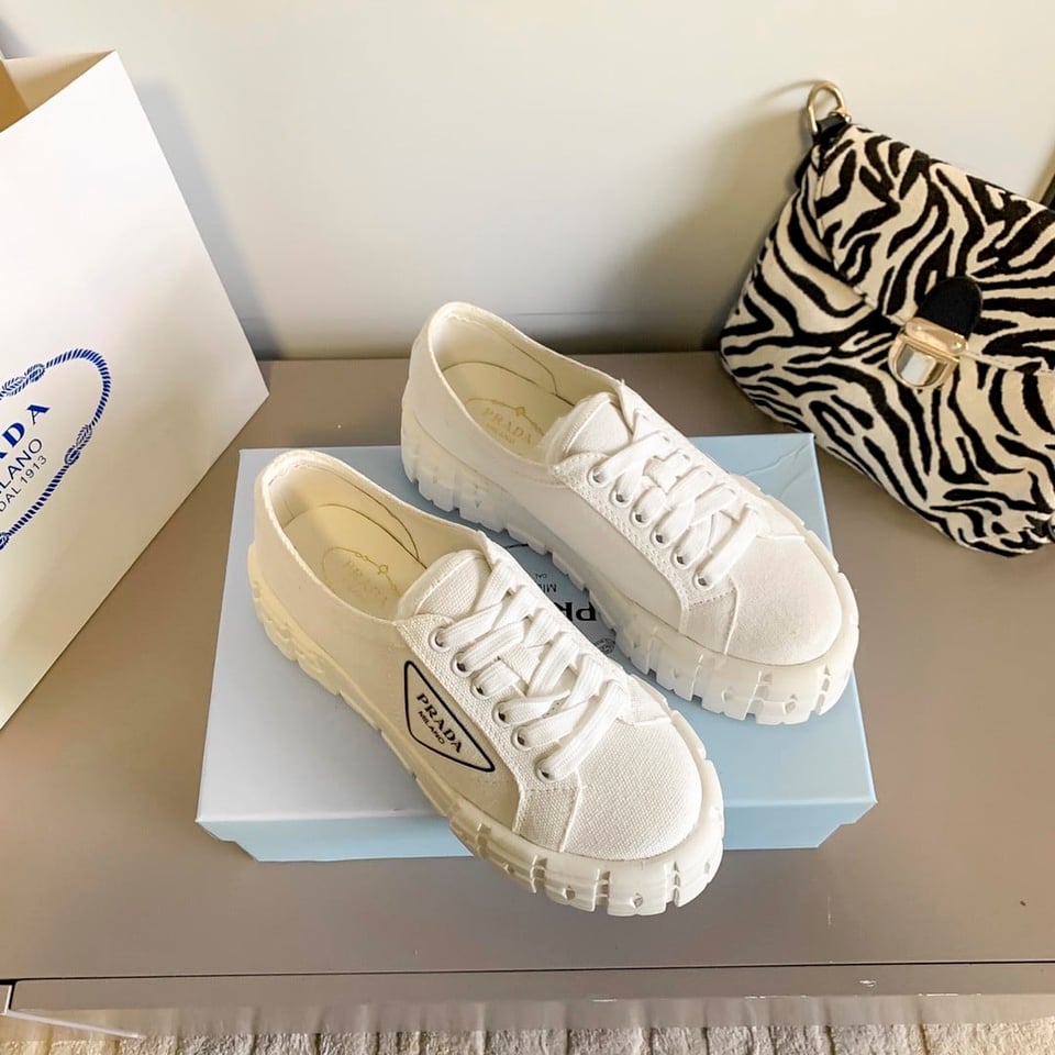 Prada Double Wheel Re Nylon Gabardine Sneaker White 1E260M 3Lfx F0009 F B050 view 6