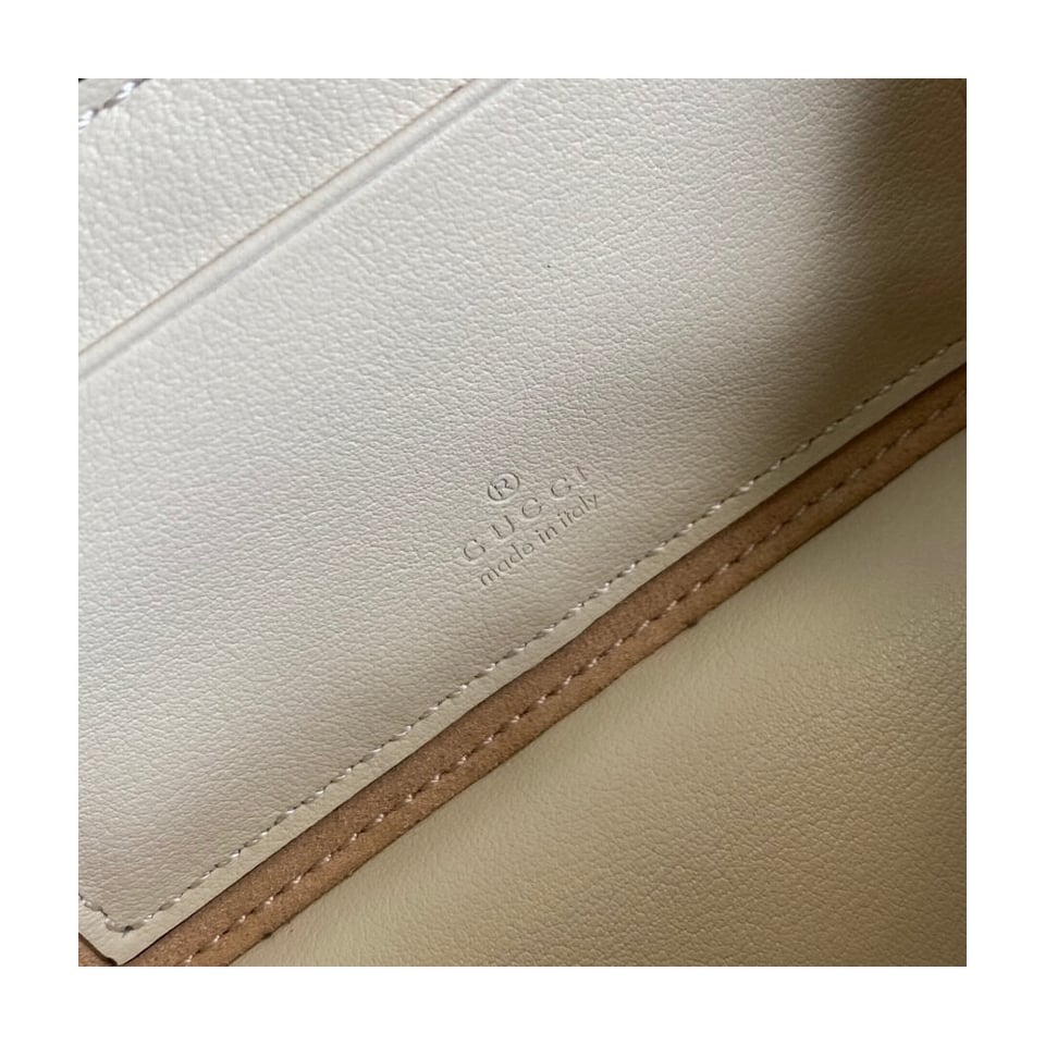 Gucci Interlocking G Mini Bag in White Leather view 11