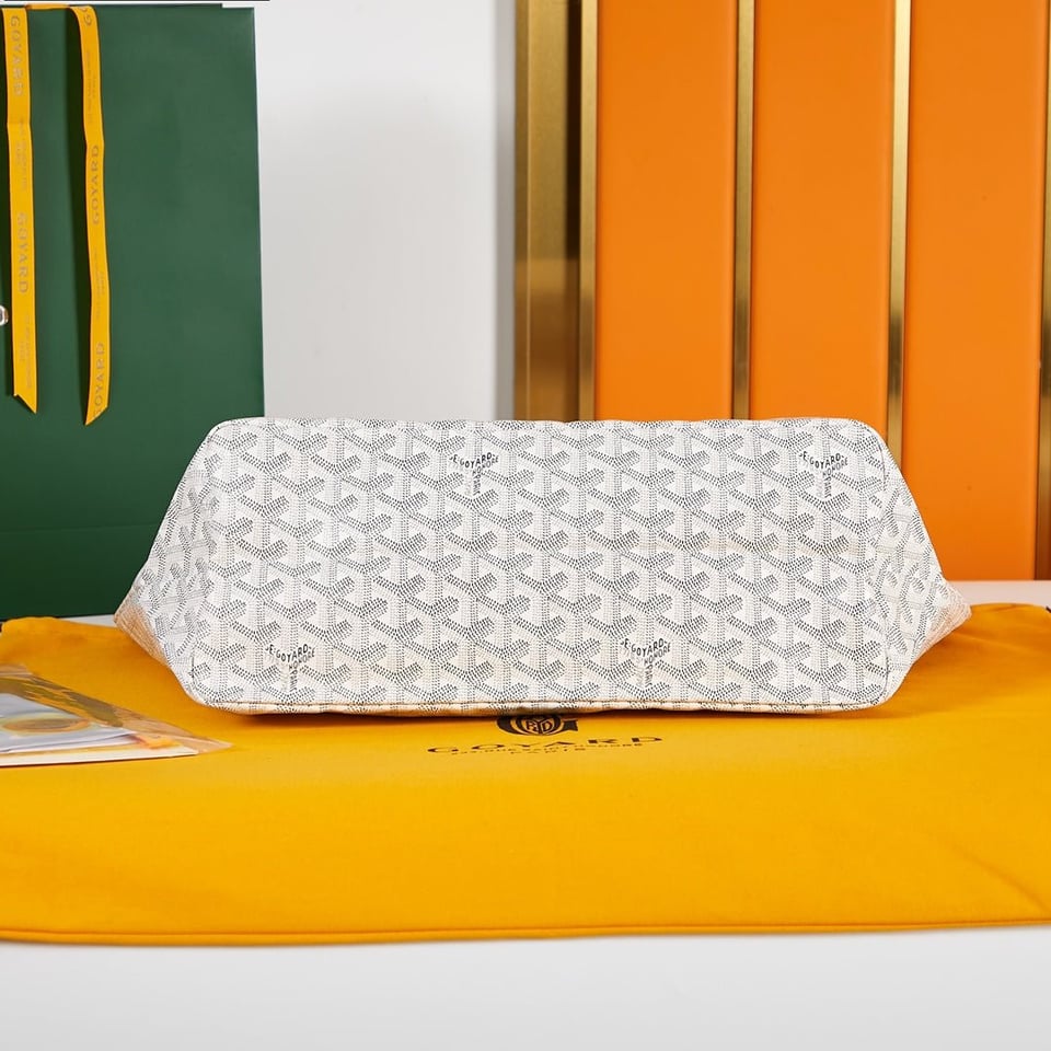 Goyard Saint Louis Pm 34Cm White Canvas Chevroches Calfskin view 10