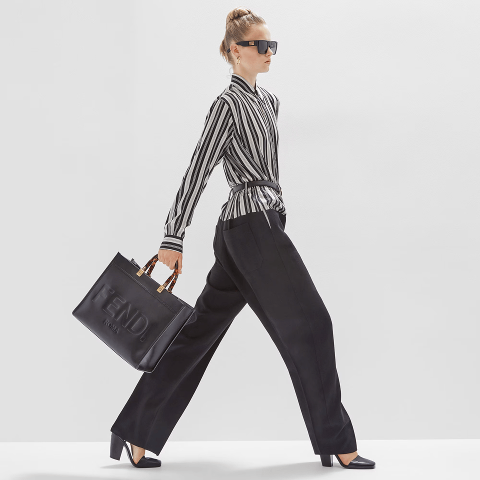 Fendi Sunshine Medium Black Leather Shopper 35Cm view 3