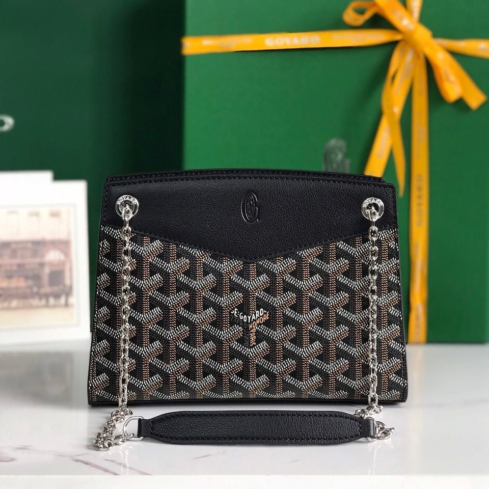 Goyard Rouette Structuré Mini Bag 21 Cm Black Goyardine Canvas And Calfskin view 2