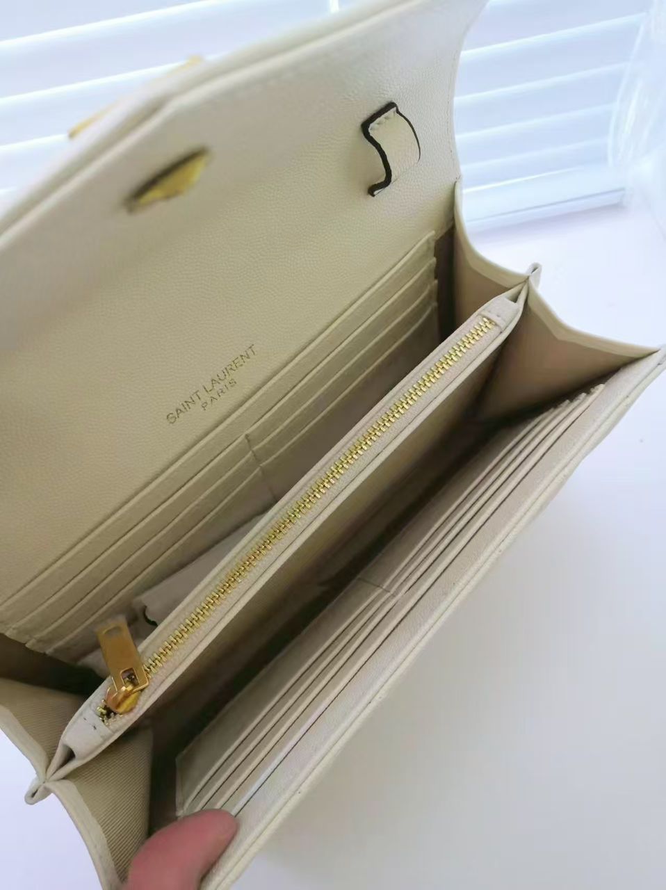 Saint Laurent Classic Cassandre Chain Wallet Bag White 24Cm view 8