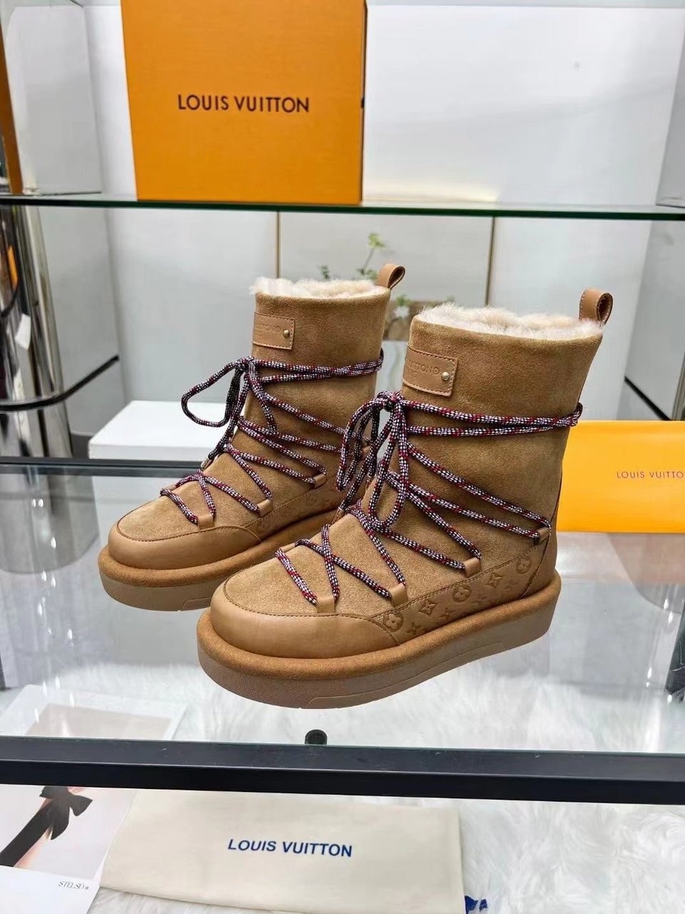 Louis Vuitton Aspen Platform Ankle Boot Beige 1Ac767 view 7