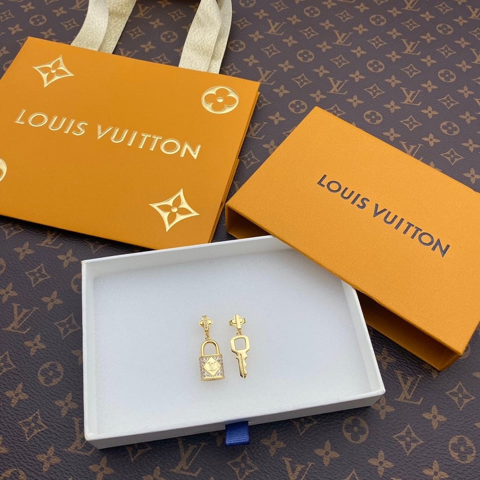 Louis Vuitton Gold Lock And Key Earrings view 5