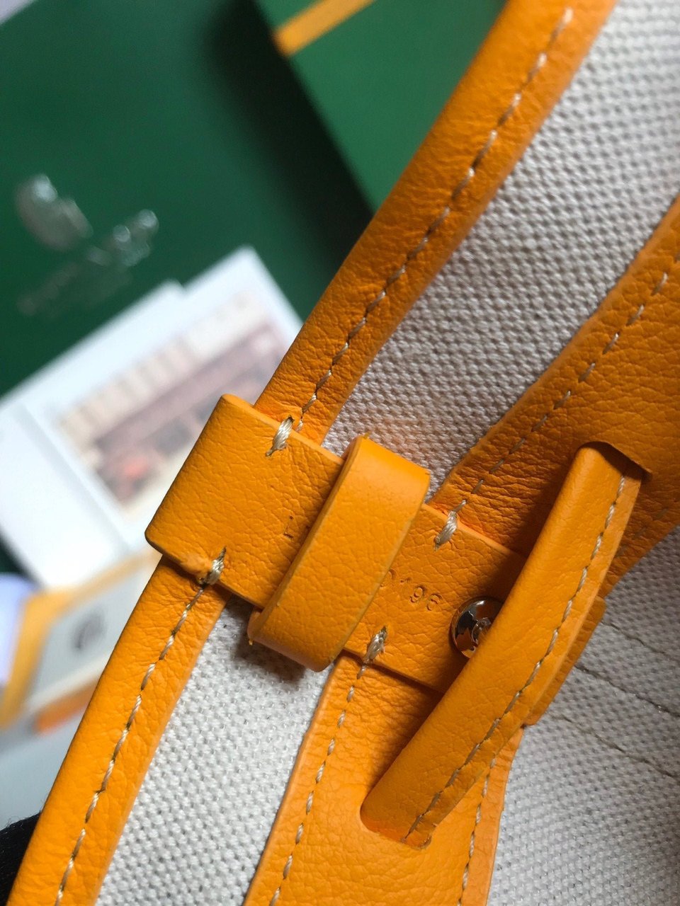 Goyard Petit Flot Bucket Bag 22 Cm Yellow Goyardine Canvas And Lambskin Trim view 9