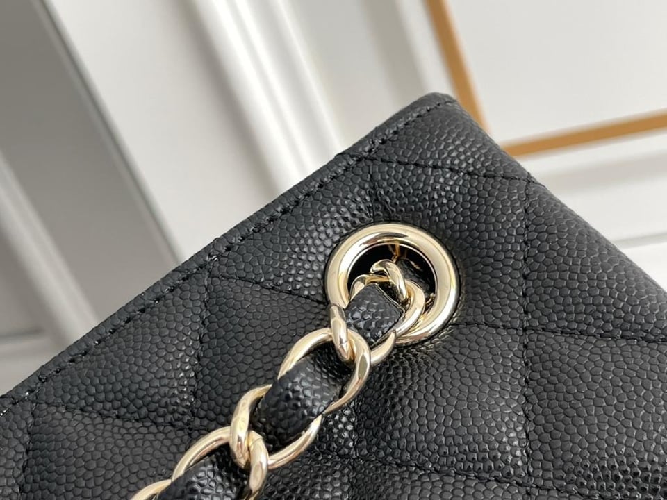 Chanel Grained Embossed Hobo Bag Black 17Cm/6.7in view 5